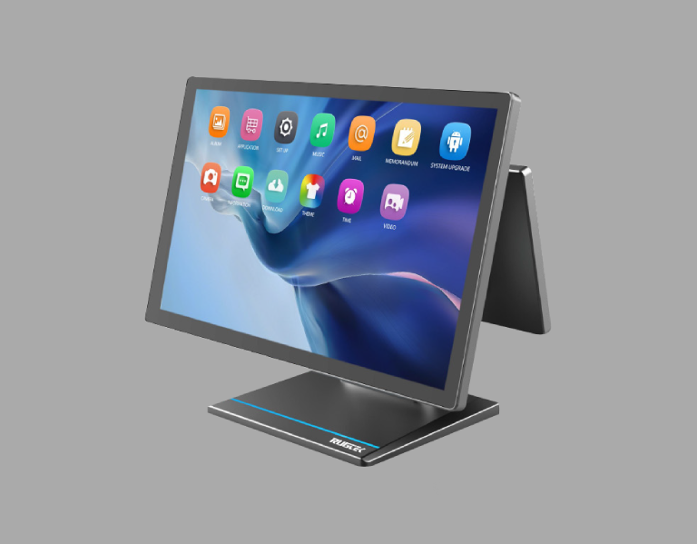 Rugtek RTP4 Smart Desktop Android POS Terminal | 15.6” Dual Screen Android POS Machine for Retail, Restaurant & Hospitality Billing
