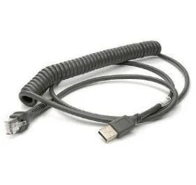 Zebra USB Coiled Cable CBA-U32-C09ZAR | 2.8m Shielded Scanner Cable India
