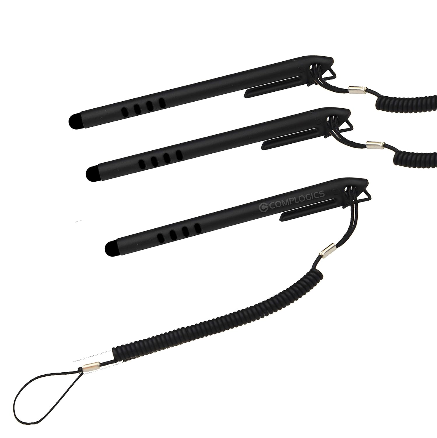 Zebra TC7X / TC51 / TC56 & MC9300 Stylus Pack of 3 with Coiled Tether | Part# SG-TC7X-STYLUS-03 | POSMEA India