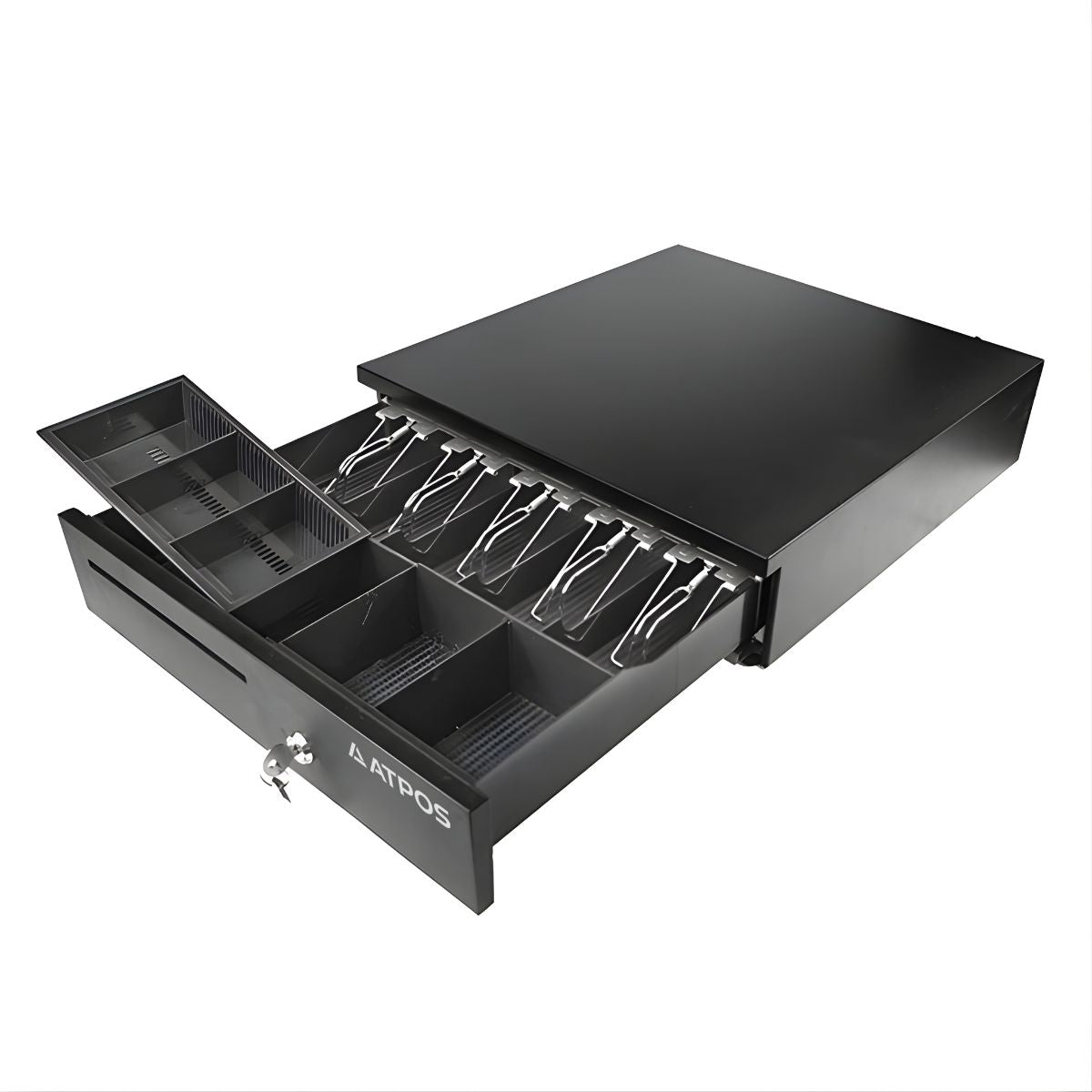 ATPOS AT-405CB Cash Drawer | 5 Note 5 Coin POS Cash Box | RJ11/RJ12 | Heavy Duty Metal Cash Drawer