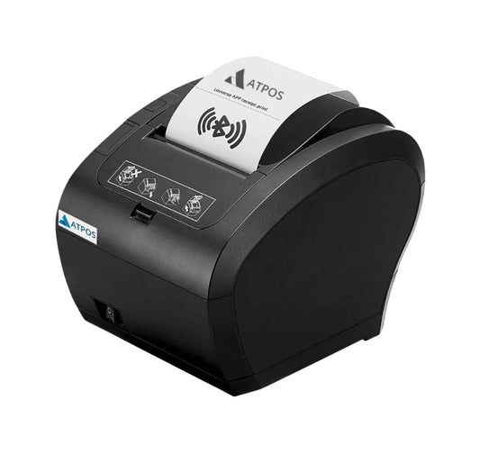 Atpos AT-406 80mm Thermal Receipt Printer | USB + LAN + Serial + Bluetooth POS Printer | 260mm/s Heavy-Duty Auto Cutter | POSMEA India