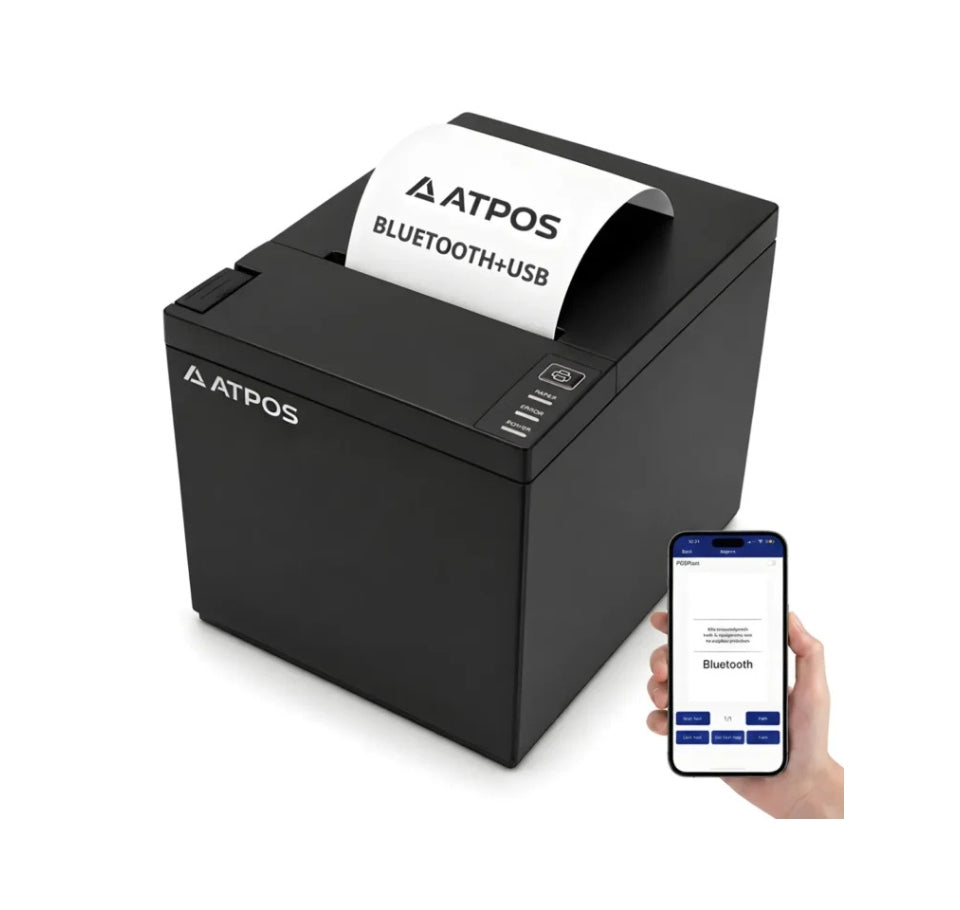 Atpos AT301 USB 80mm Thermal Receipt Printer | 230mm/s POS Bill Printer with Auto Cutter & Cash Drawer Support | POSMEA India