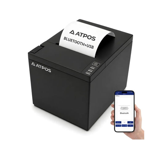 Atpos AT301 USB 80mm Thermal Receipt Printer | 230mm/s POS Bill Printer with Auto Cutter & Cash Drawer Support | POSMEA India
