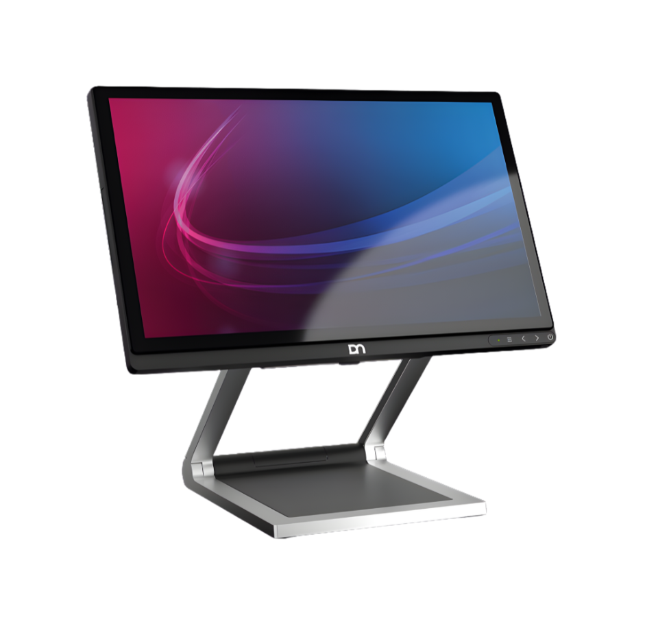 All-in-one computer monitor with a stylized display on a white  Best BEETLE POS System India – POSMEAbackground