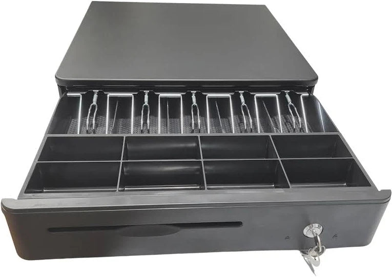 SGMART Heavy Duty Cash Drawer with Chrome Finish | Commercial POS Cash Drawer with Auto-Open Support for Retail & Restaurant Billing