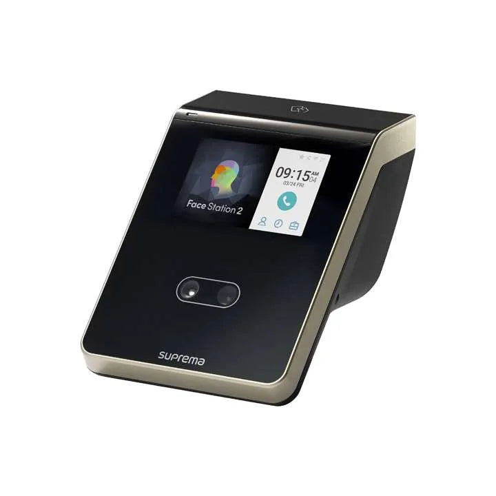 Suprema biometric reader with display on a white background - Suprema FaceStation 2 Face Recognition Terminal FS2-AWB |  Biometric Device in India