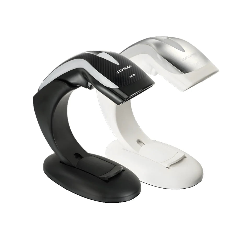 Black and white barcode scanners on a white background - Datalogic Heron 3100 HD3130-BKK1S 1D Barcode Scanner in India, India | POSMEA