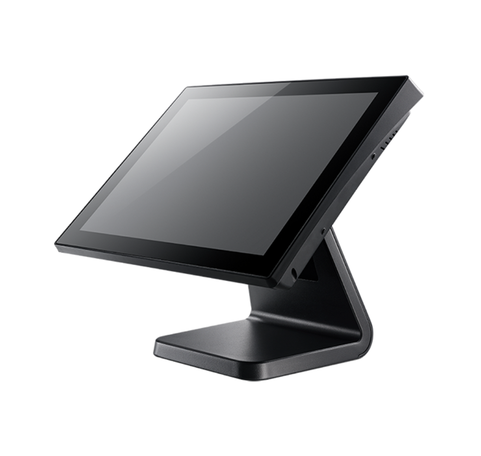 Black touchscreen POS terminal on a white background Affordable Retail POS System in India – POSMEA