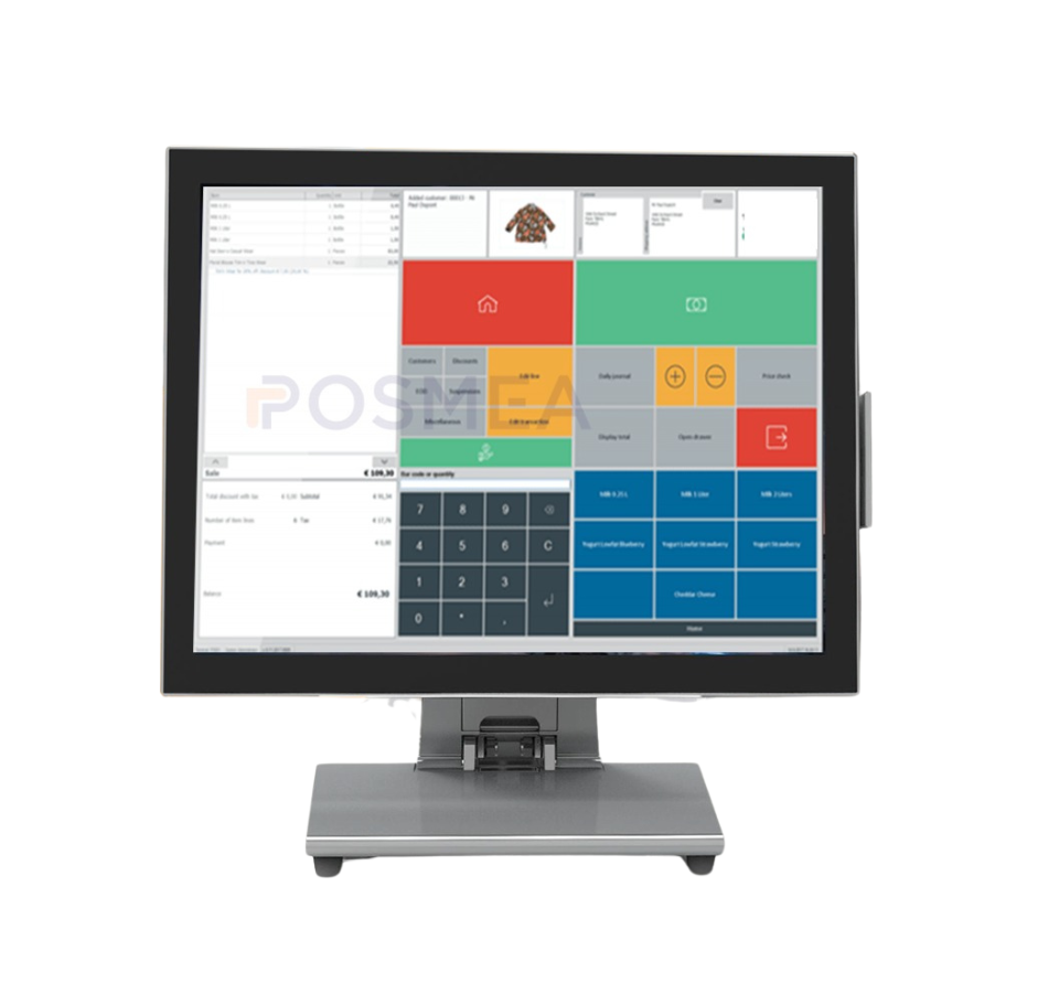 POS terminal with a colorful display on a white background Fast Touch POS Machine India – POSMEA