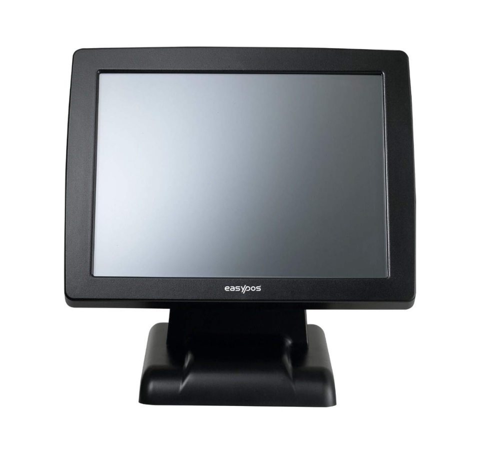 Black touch screen monitor with 'easypos' branding on a white background Core i5 Retail Billing System India | Fast & Reliable POSMEA Machine