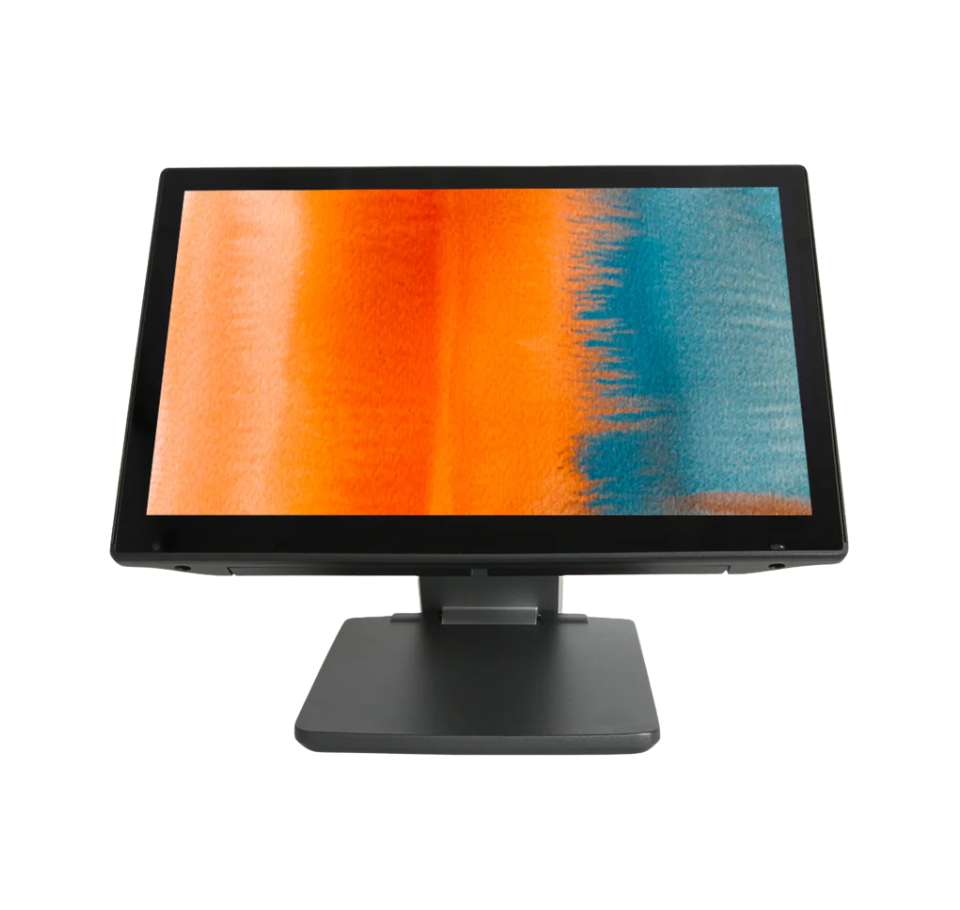 Touchscreen monitor with colorful display on a white background Retail POS System India | Core i5 Billing Machine – POSMEA