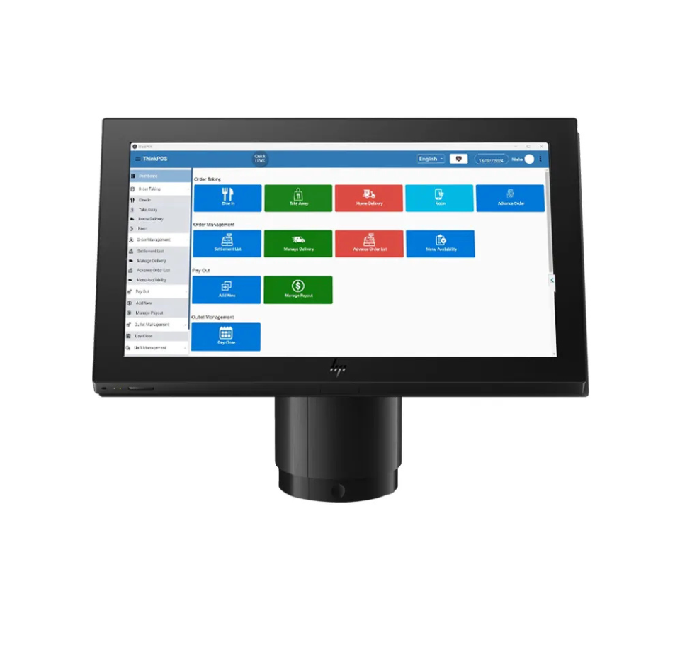 Touchscreen POS system on a white background Intel Core i5 All-in-One POS Terminal in India – POSMEA