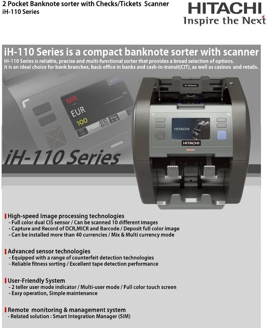 Hitachi IH-110 Cash Counting & Sorting Machine | Currency Counter India