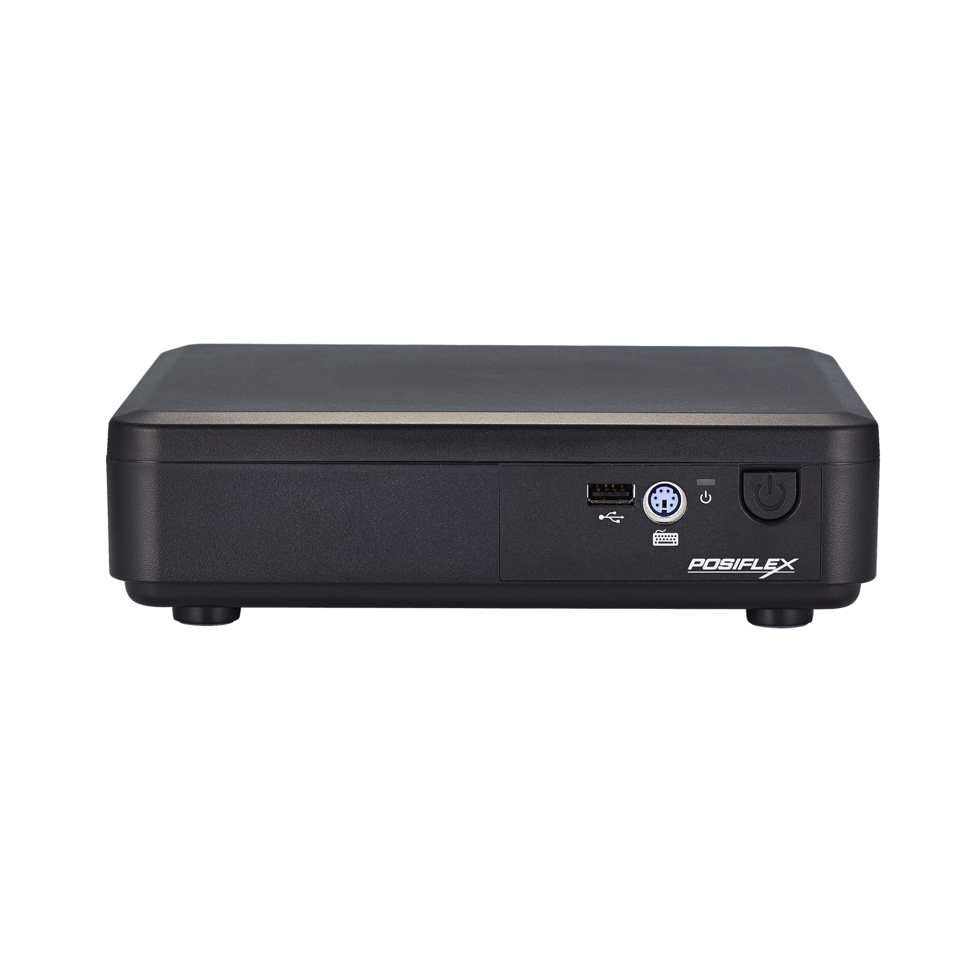 Black POSIFLEX device on a white background -POSIFLEX TX-2300-G2 POS Box | Fanless Industrial POS System for Retail, Restaurant & KDS