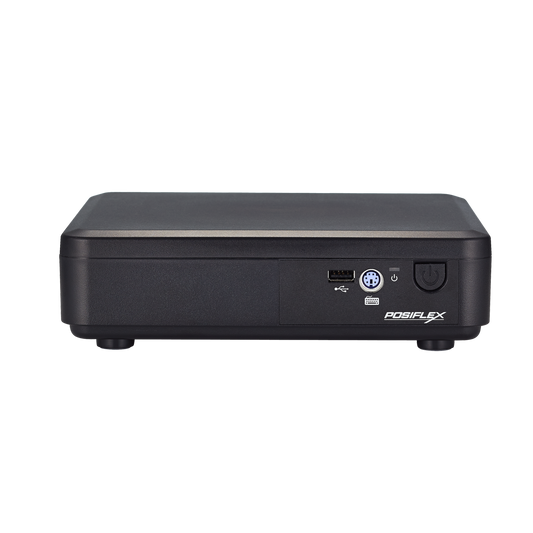 Black POSIFLEX device on a white background -POSIFLEX TX-2300-G2 POS Box | Fanless Industrial POS System for Retail, Restaurant & KDS