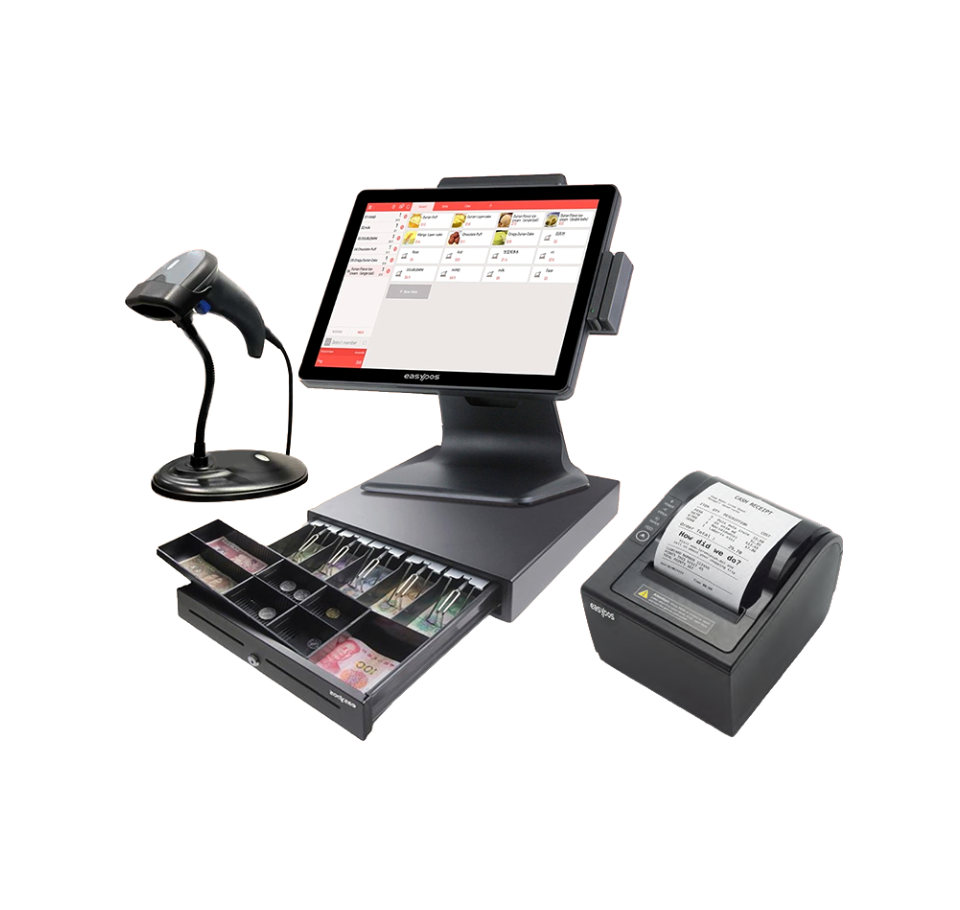 EasyPOS EPPS-315 Intel i5 POS Machine Bundle India | Touch POS System with Printer, Cash Drawer & Barcode Scanner