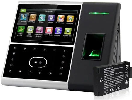 Fingerprint reader with display screen on a white background - ZKTeco iFace302 Face Recognition Time Attendance Device | Fingerprint & RFID | India.