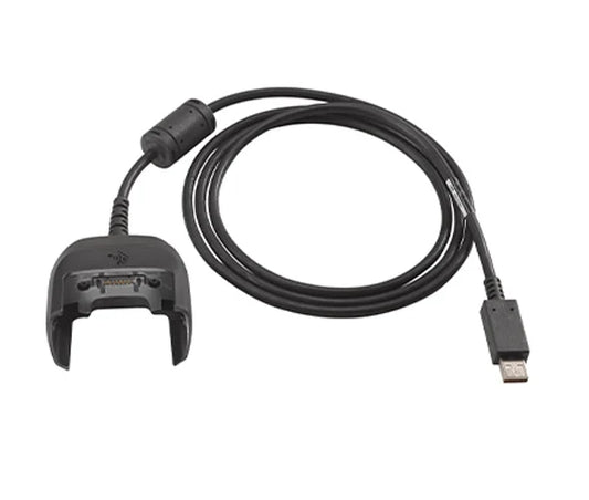 Black USB cable with connectors on a white background - Zebra MC33 USB Communication & Charging Cable Posmea In  India 