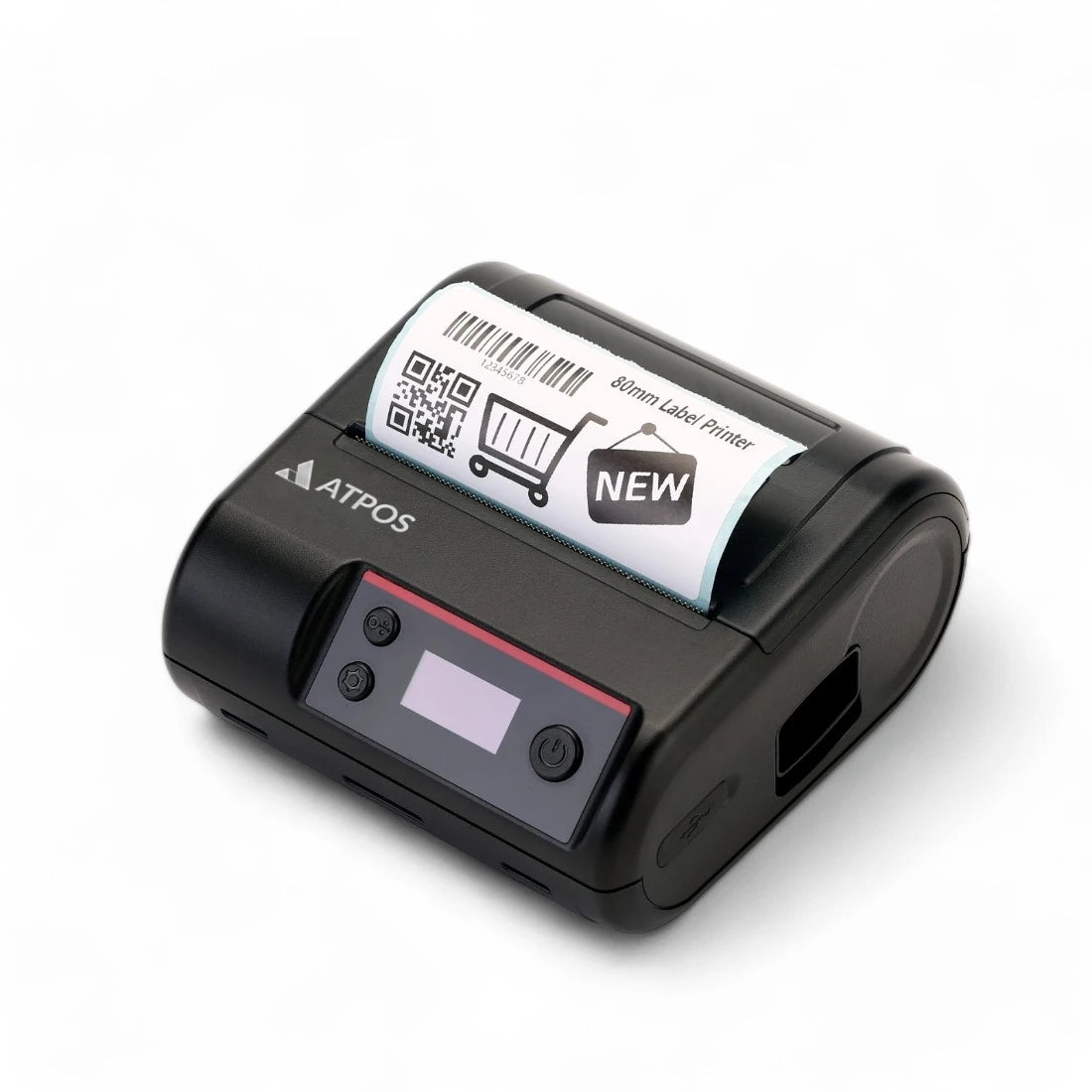 Atpos MD80 80mm 3-Inch Mobile Label & Receipt Printer | Dual Mode USB + Bluetooth Portable Thermal Printer for Barcode Labels & POS Billing | POSMEA India